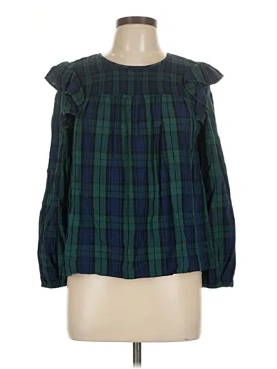 Pre-owned Vineyard Vines Long Sleeve Blouse In Green