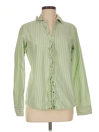 Pre-owned Vineyard Vines Long Sleeve Blouse In Green