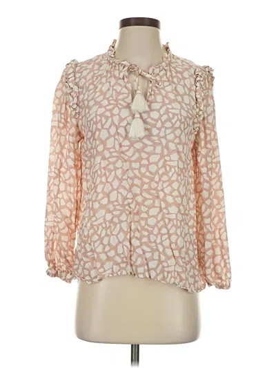 Pre-owned Vineyard Vines Long Sleeve Blouse In Ivory