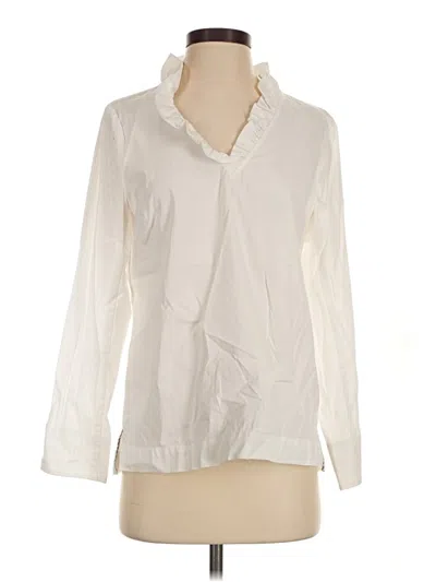 Pre-owned Vineyard Vines Long Sleeve Blouse In Ivory