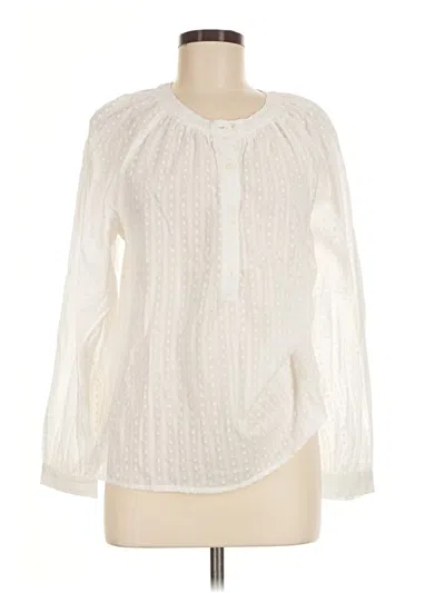 Pre-owned Vineyard Vines Long Sleeve Blouse In Ivory