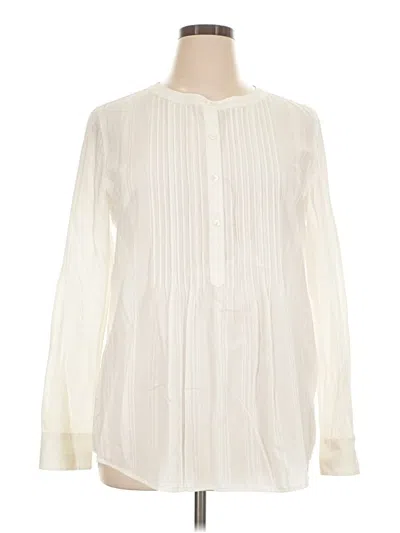 Pre-owned Vineyard Vines Long Sleeve Blouse In Ivory