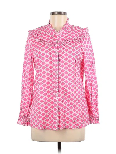 Pre-owned Vineyard Vines Long Sleeve Blouse In Pink