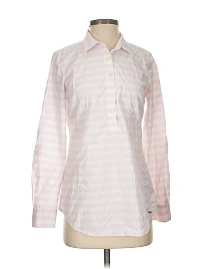 Pre-owned Vineyard Vines Long Sleeve Blouse In Pink