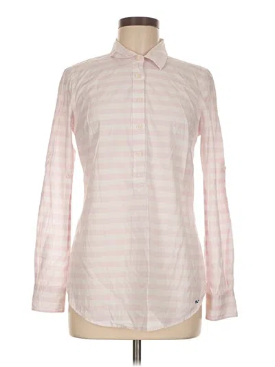 Pre-owned Vineyard Vines Long Sleeve Blouse In Pink