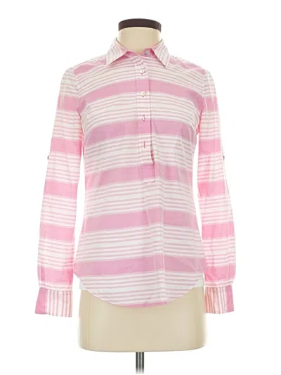 Pre-owned Vineyard Vines Long Sleeve Blouse In Pink