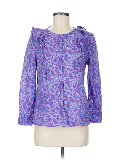 Pre-owned Vineyard Vines Long Sleeve Blouse In Purple