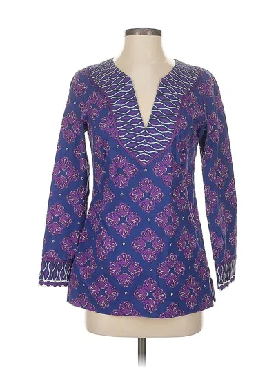 Pre-owned Vineyard Vines Long Sleeve Blouse In Purple