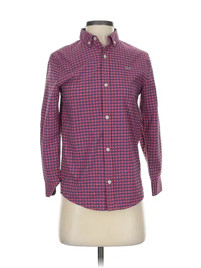 Pre-owned Vineyard Vines Long Sleeve Blouse In Red