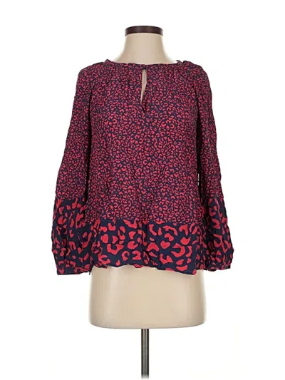 Pre-owned Vineyard Vines Long Sleeve Blouse In Red