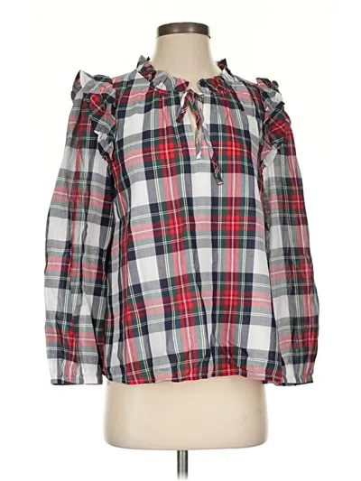 Pre-owned Vineyard Vines Long Sleeve Blouse In Red