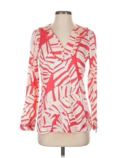 Pre-owned Vineyard Vines Long Sleeve Blouse In Red