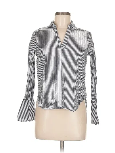 Pre-owned Vineyard Vines Long Sleeve Blouse In Silver