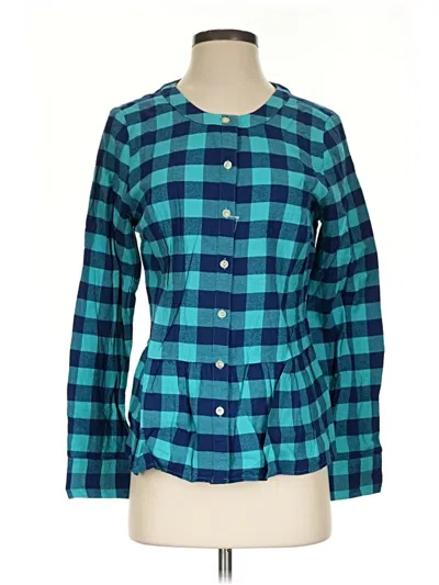 Pre-owned Vineyard Vines Long Sleeve Blouse In Teal