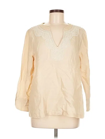 Pre-owned Vineyard Vines Long Sleeve Blouse In White