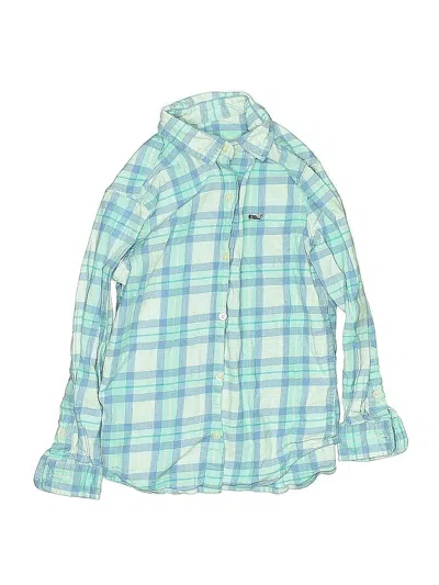 Pre-owned Vineyard Vines Kids' Long Sleeve Button Down Shirt In Blue