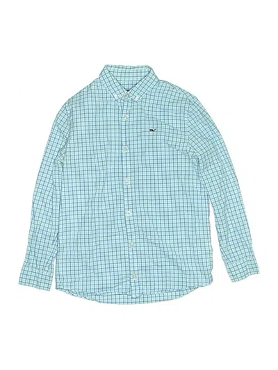 Pre-owned Vineyard Vines Kids' Long Sleeve Button Down Shirt In Blue