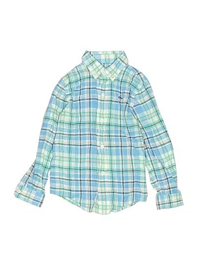 Pre-owned Vineyard Vines Kids' Long Sleeve Button Down Shirt In Blue