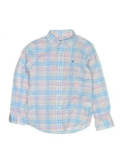 Pre-owned Vineyard Vines Kids' Long Sleeve Button Down Shirt In Blue