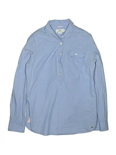 Pre-owned Vineyard Vines Kids' Long Sleeve Button Down Shirt In Blue