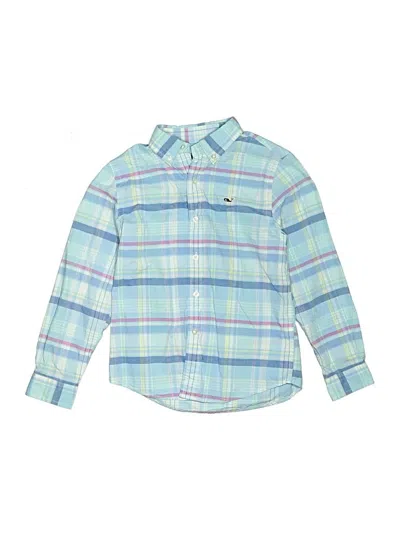 Pre-owned Vineyard Vines Kids' Long Sleeve Button Down Shirt In Blue