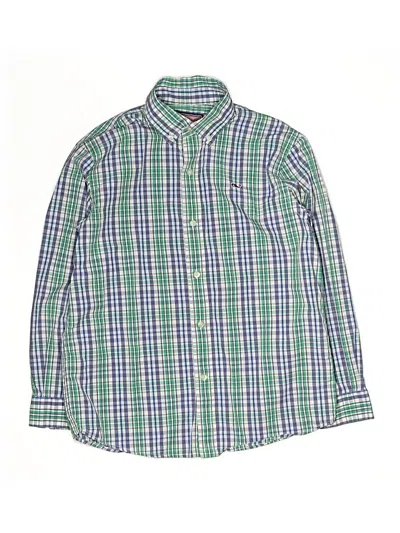 Pre-owned Vineyard Vines Kids' Long Sleeve Button Down Shirt In Blue