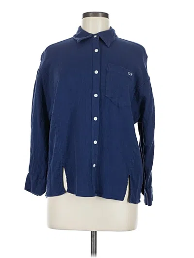 Pre-owned Vineyard Vines Long Sleeve Button Down Shirt In Blue