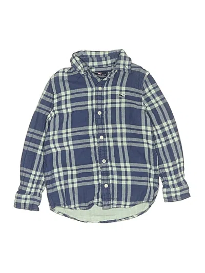 Pre-owned Vineyard Vines Kids' Long Sleeve Button Down Shirt In Blue