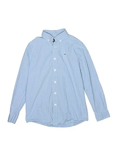 Pre-owned Vineyard Vines Kids' Long Sleeve Button Down Shirt In Blue
