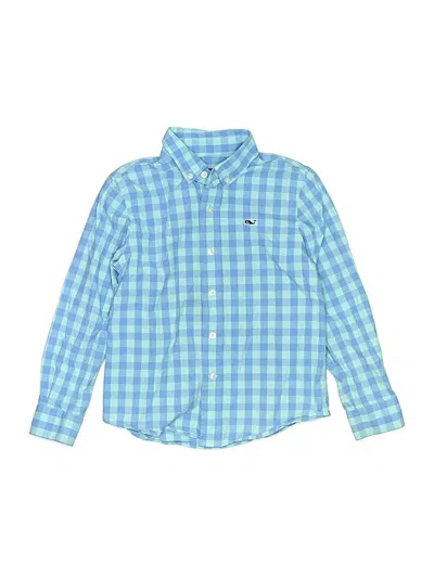 Pre-owned Vineyard Vines Kids' Long Sleeve Button Down Shirt In Blue