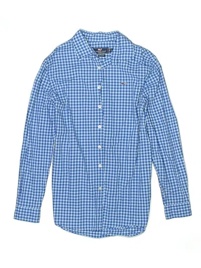 Pre-owned Vineyard Vines Kids' Long Sleeve Button Down Shirt In Blue
