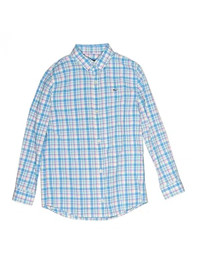 Pre-owned Vineyard Vines Kids' Long Sleeve Button Down Shirt In Blue