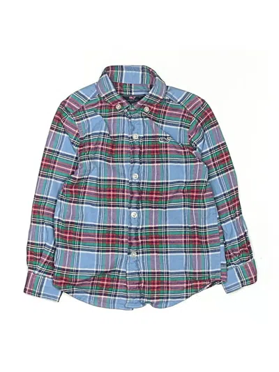 Pre-owned Vineyard Vines Kids' Long Sleeve Button Down Shirt In Blue