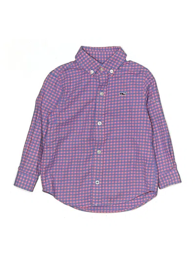 Pre-owned Vineyard Vines Kids' Long Sleeve Button Down Shirt In Blue