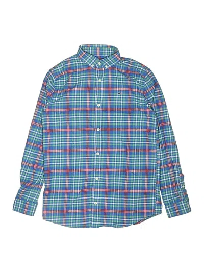Pre-owned Vineyard Vines Kids' Long Sleeve Button Down Shirt In Blue