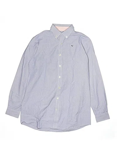 Pre-owned Vineyard Vines Kids' Long Sleeve Button Down Shirt In Blue