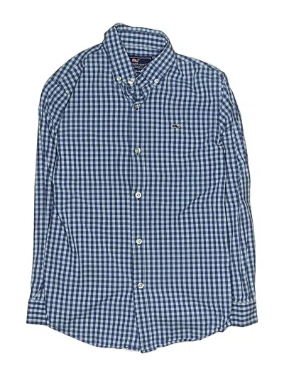 Pre-owned Vineyard Vines Kids' Long Sleeve Button Down Shirt In Blue