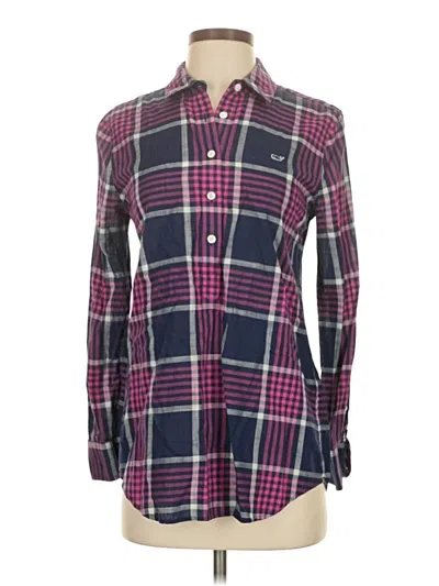Pre-owned Vineyard Vines Long Sleeve Button Down Shirt In Burgundy