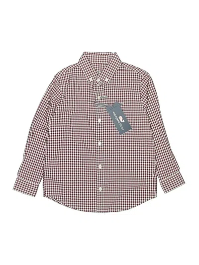 Vineyard Vines Kids' Long Sleeve Button Down Shirt In Burgundy