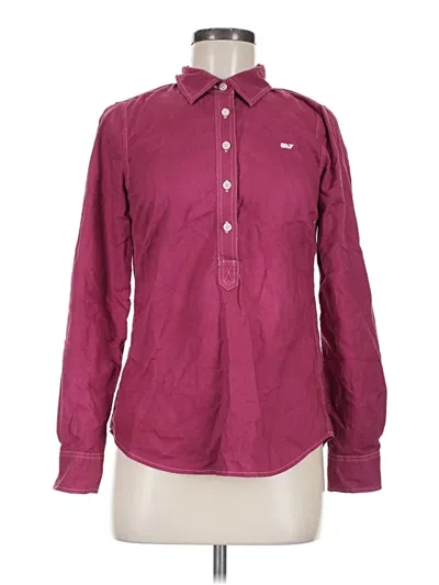 Pre-owned Vineyard Vines Long Sleeve Button Down Shirt In Burgundy