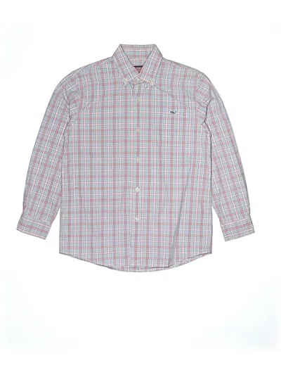 Pre-owned Vineyard Vines Kids' Long Sleeve Button Down Shirt In Gray
