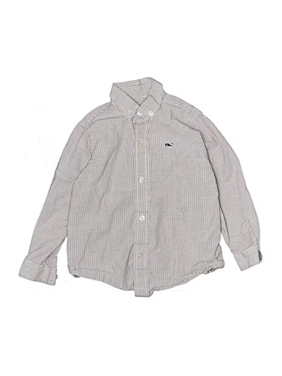 Pre-owned Vineyard Vines Kids' Long Sleeve Button Down Shirt In Gray