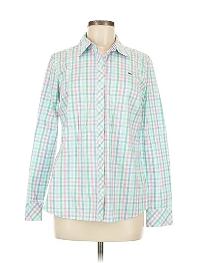 Pre-owned Vineyard Vines Long Sleeve Button Down Shirt In Green