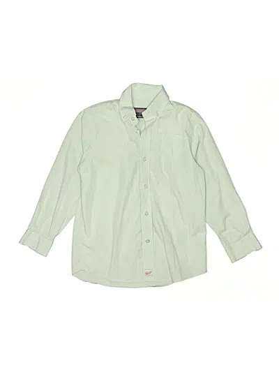 Pre-owned Vineyard Vines Kids' Long Sleeve Button Down Shirt In Green