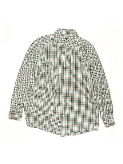 Pre-owned Vineyard Vines Kids' Long Sleeve Button Down Shirt In Green