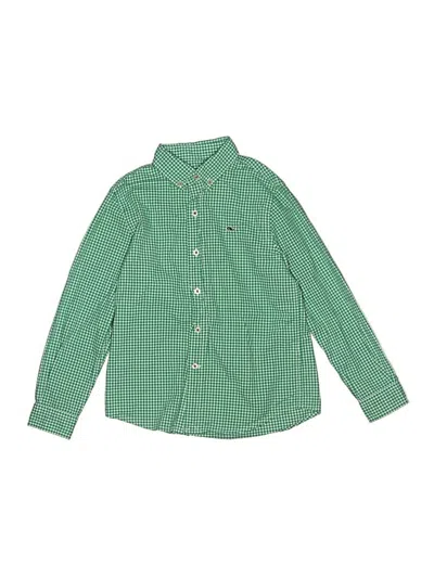 Pre-owned Vineyard Vines Kids' Long Sleeve Button Down Shirt In Green