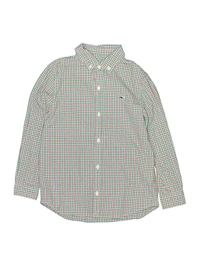 Pre-owned Vineyard Vines Kids' Long Sleeve Button Down Shirt In Green