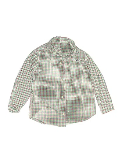 Pre-owned Vineyard Vines Kids' Long Sleeve Button Down Shirt In Green