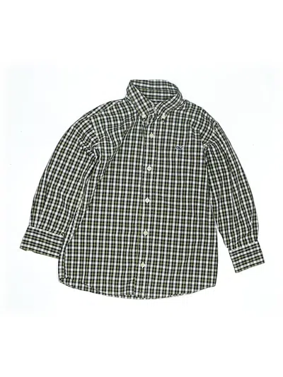 Pre-owned Vineyard Vines Kids' Long Sleeve Button Down Shirt In Green