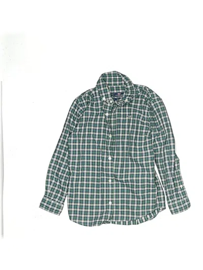 Pre-owned Vineyard Vines Kids' Long Sleeve Button Down Shirt In Green